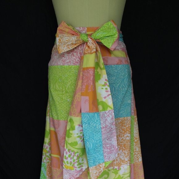 Lilly Pulitzer jubilee maxi dress skirt patchwork Hawaiian crochet lace 2 - Picture 3 of 7